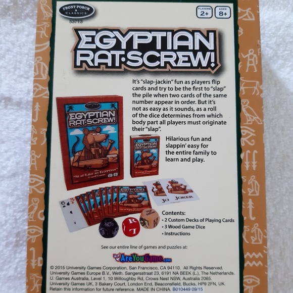Egyptian Rat Screw Card Game Ages 8+ - Picture 2 of 7